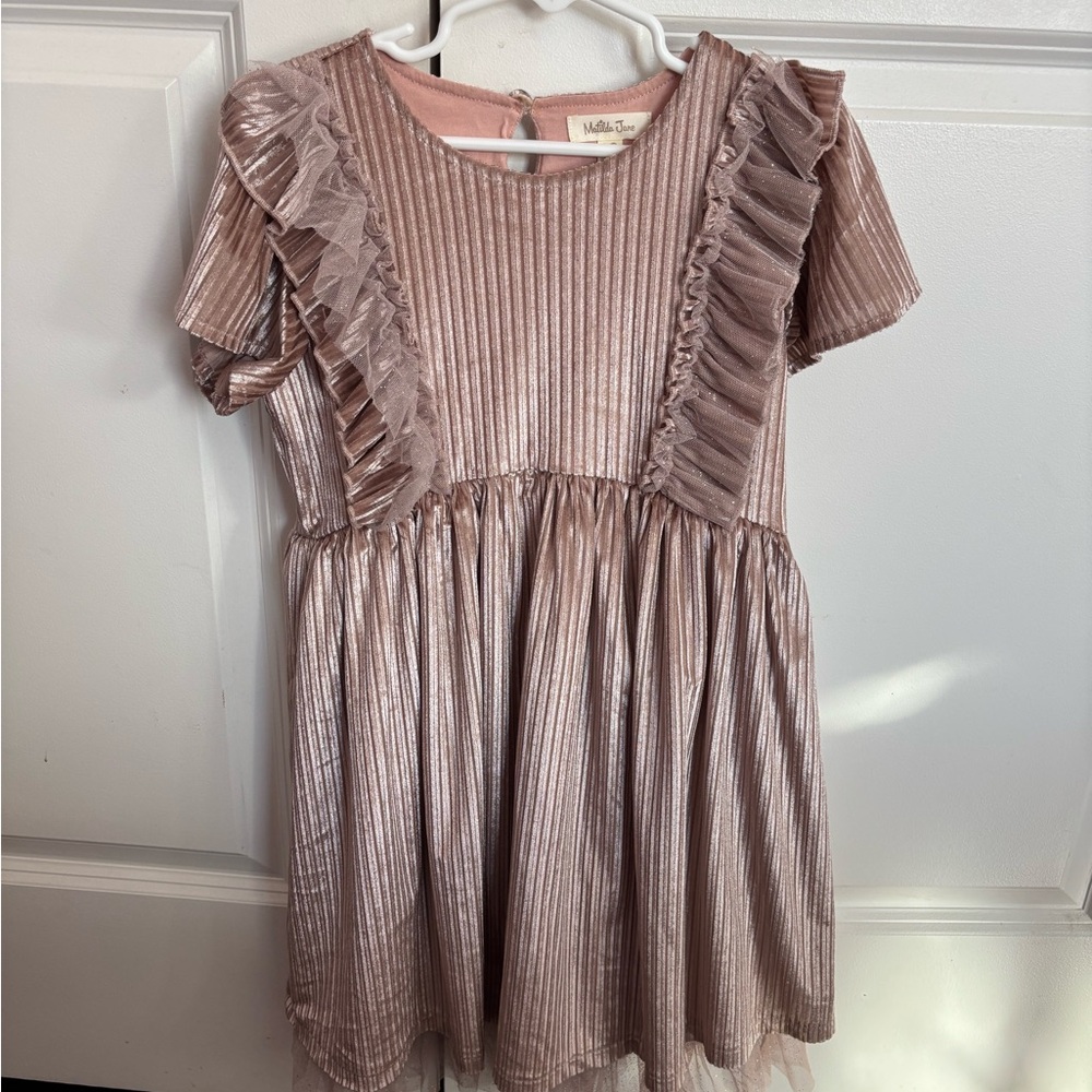 Matilda Jane Shimmering Pink Ruffle Dress
